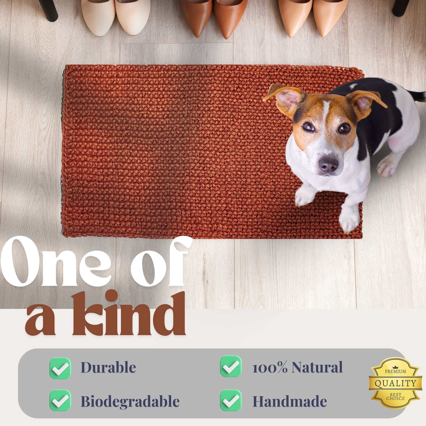 Copper Entryway Mat, Sisal Natural Fiber Rug