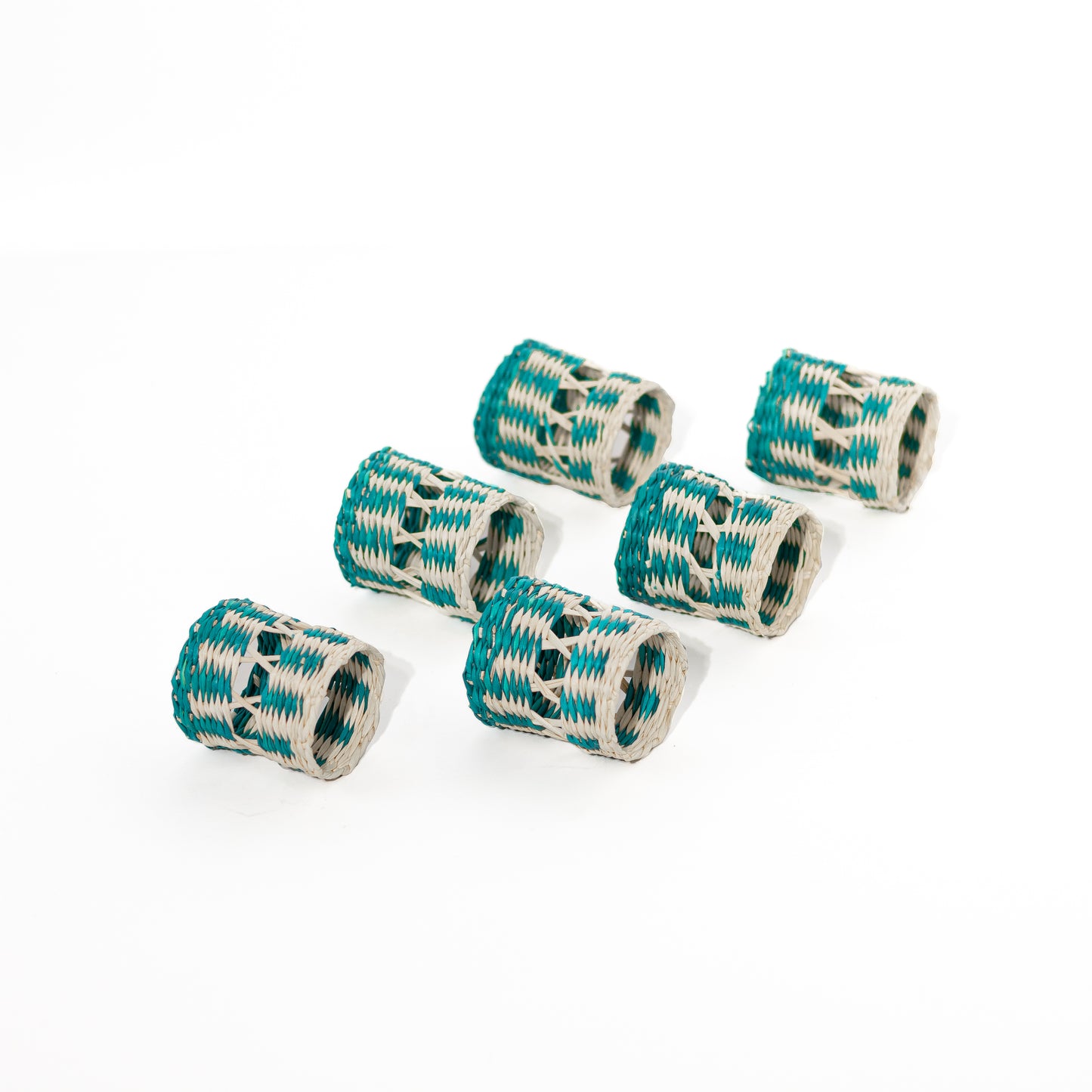 Turquoise Hand-Woven Napkin Rings