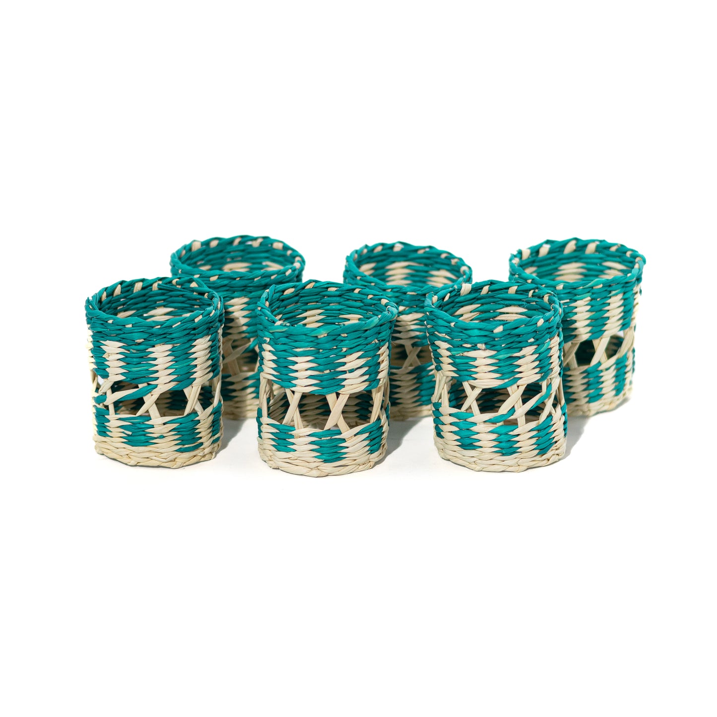 Turquoise Hand-Woven Napkin Rings