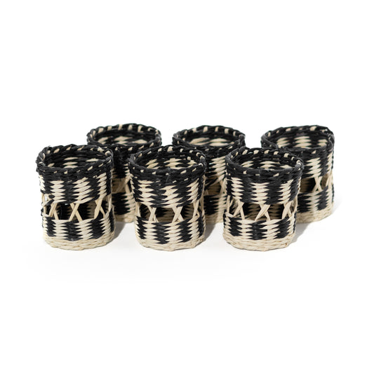 Black Hand-Woven Napkin Rings