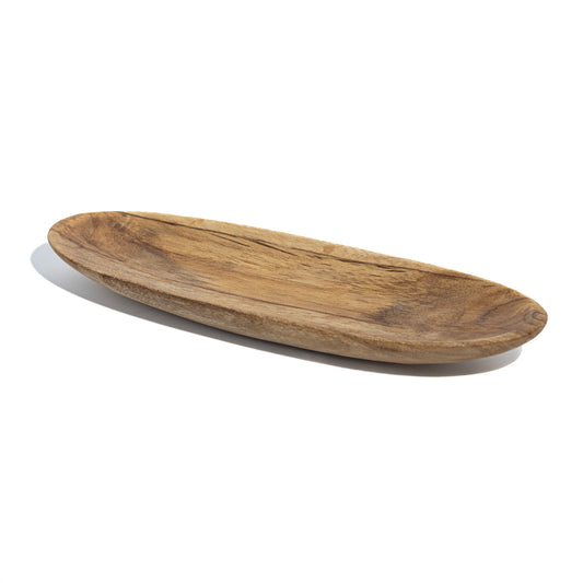 Light Brown - Small Dough Bowl - Oval wood bowl