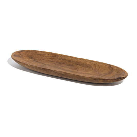 Brown - Small Dough Bowl - Oval wood bowl